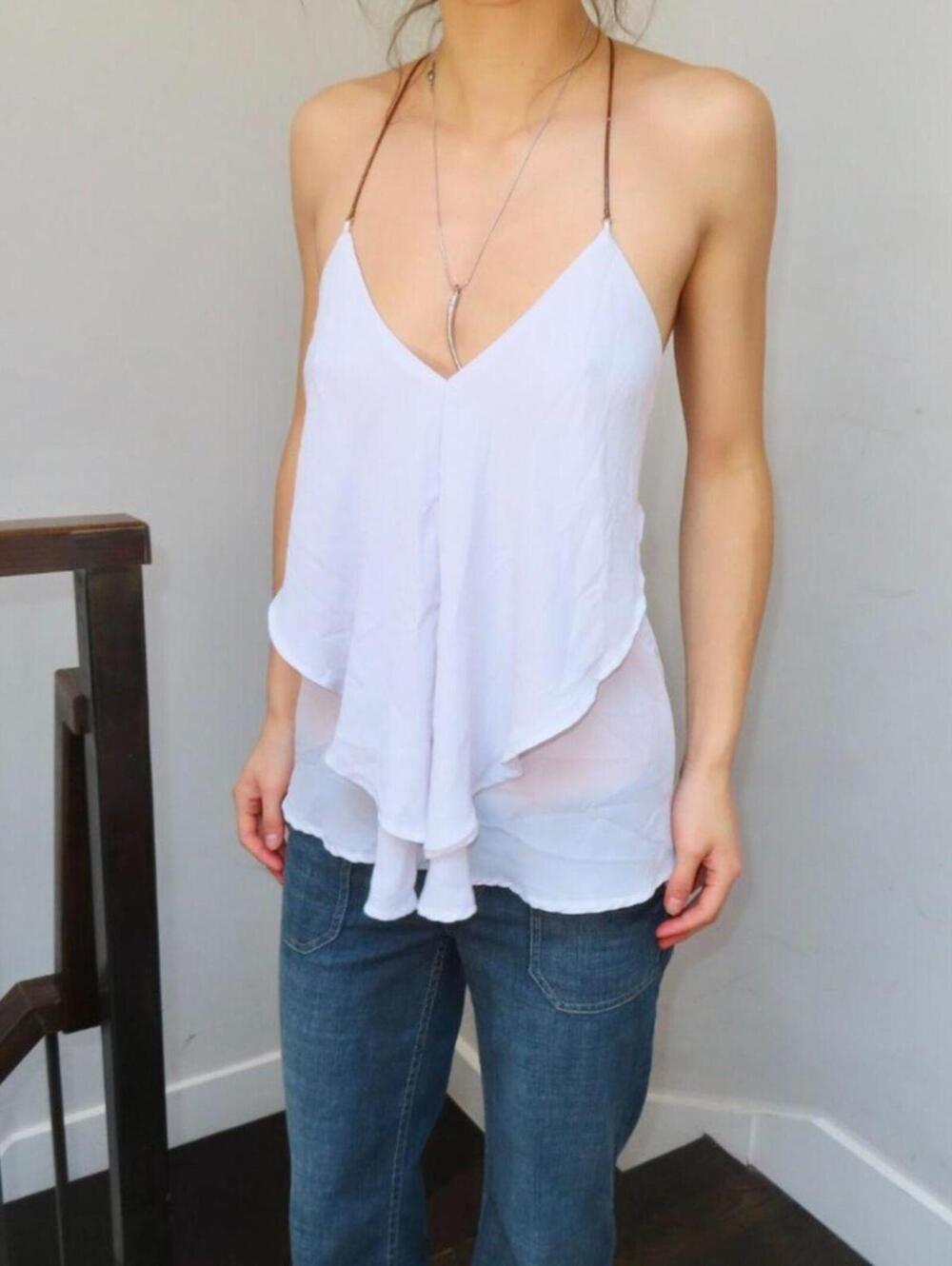 Charlotte Russe Women's White Vests-tanks-cami